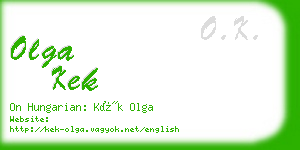 olga kek business card